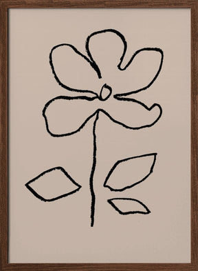 Oil Pastel Flower Black Poster