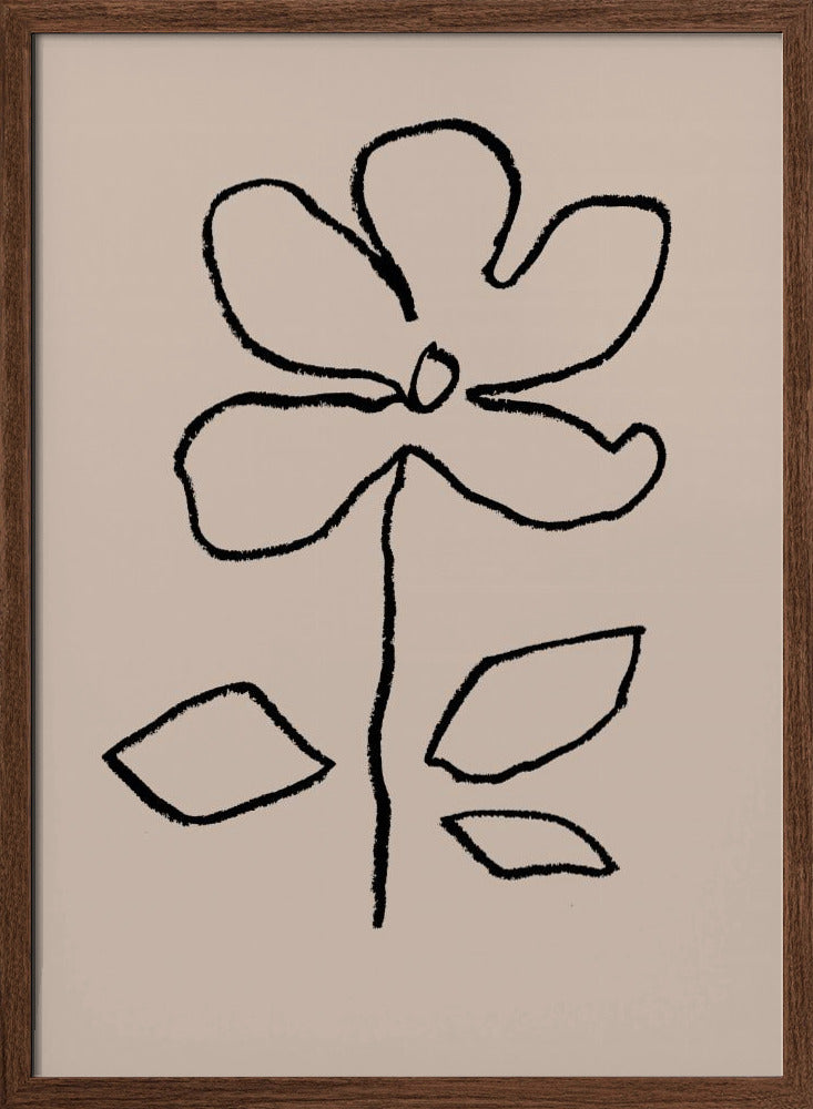 Oil Pastel Flower Black Poster