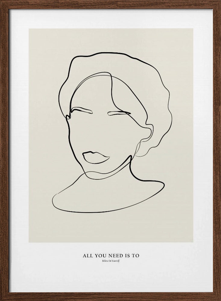 Modern female line art Poster