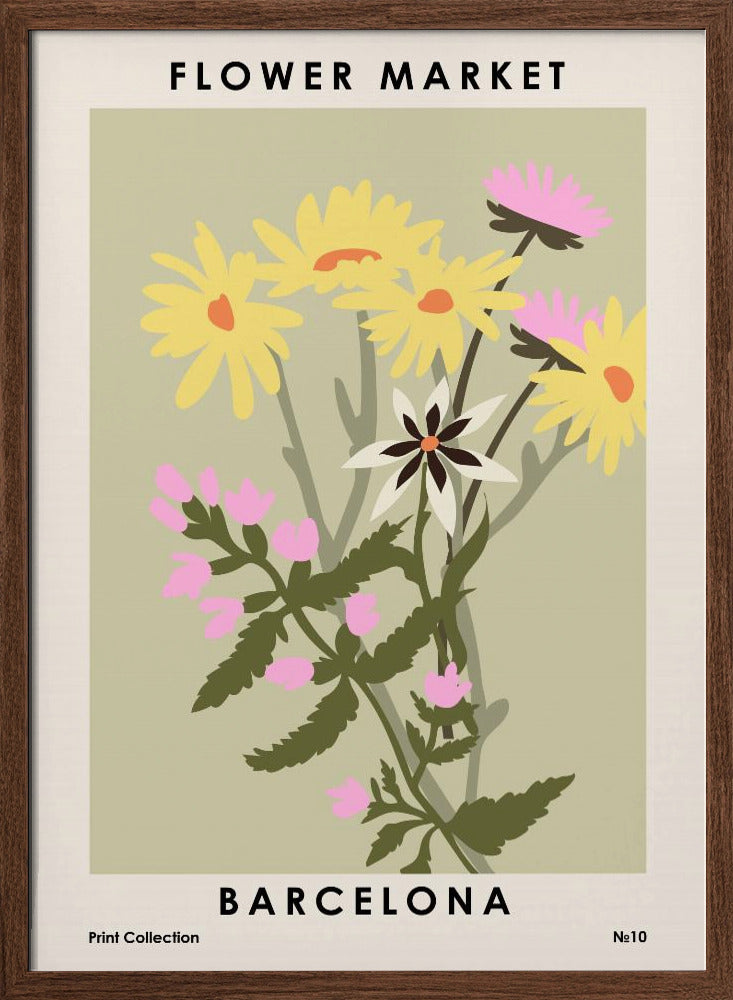 Flower Market Barcelona Poster