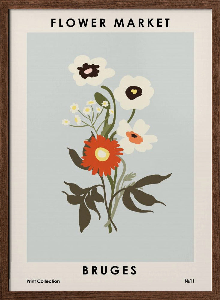 Flower Market Bruges Poster