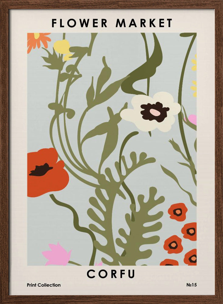 Flower Market Corfu Poster