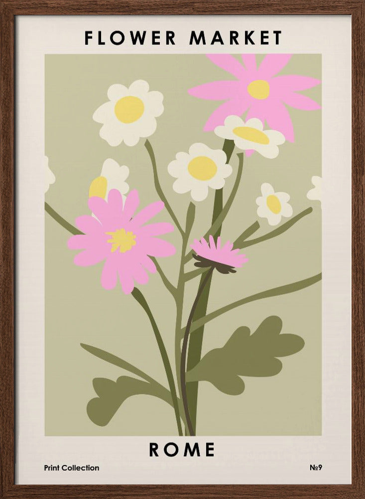 Flower Market Rome Poster