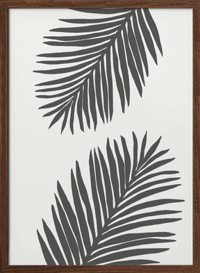 PALM LEAF 12 GRAPHITE GRAY Poster