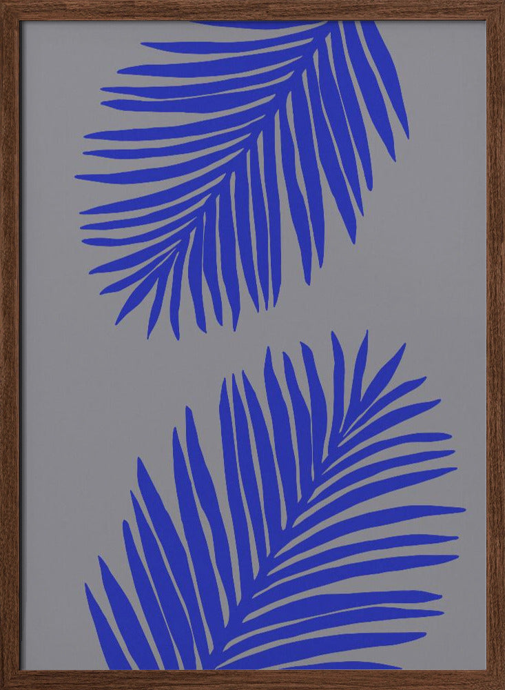 PALM LEAF 02 SOFT GRAY Poster