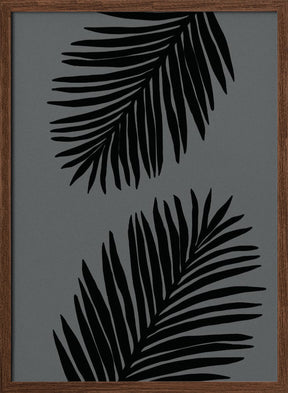 Palm Leaf Gray 02 Poster