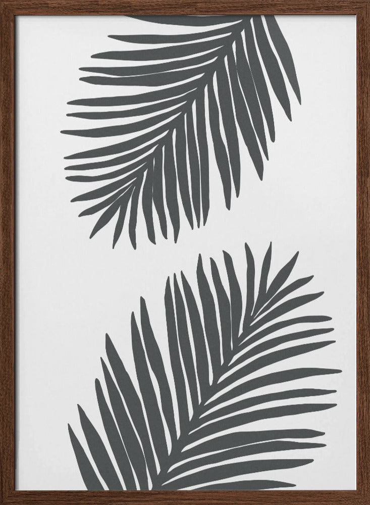 Palm Leaf Gray 01 Poster