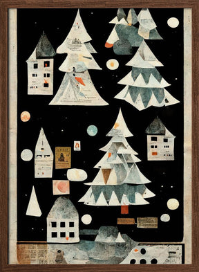 A Paper Village At Night Poster