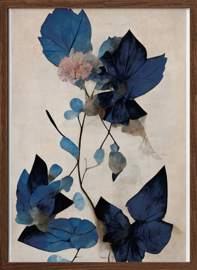 Blue Dry Flowers Poster