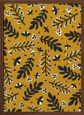 Branches And Berries (Yellow) Poster