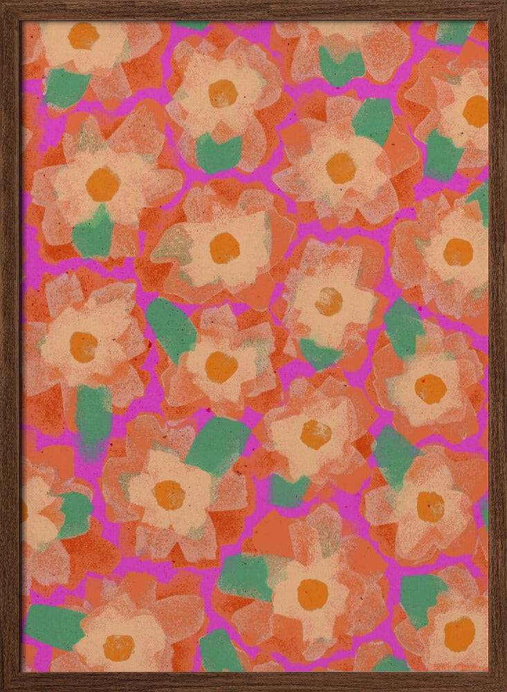 Orange Cute Blossoms Poster