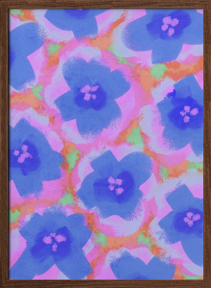 Purple Flowers Pattern Poster