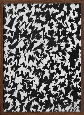 Black And White Zig Zag Pattern Poster