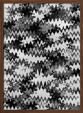 Black And White Zig Zag Pattern Poster