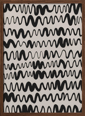 Black Waves Pattern Poster