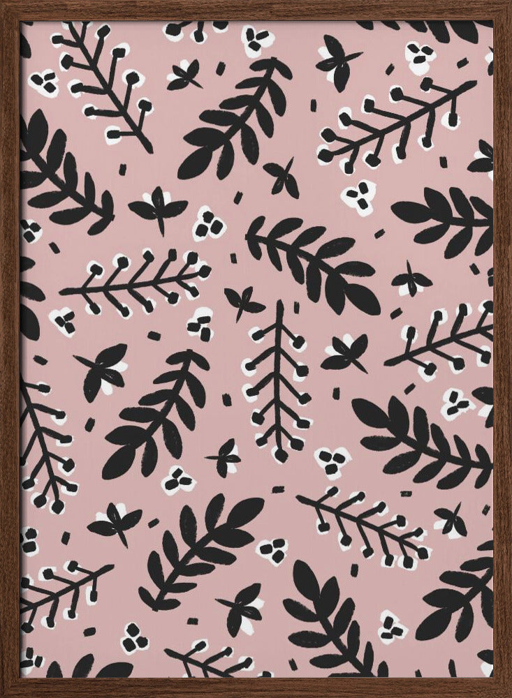 Branches And Berries (Pink) Poster