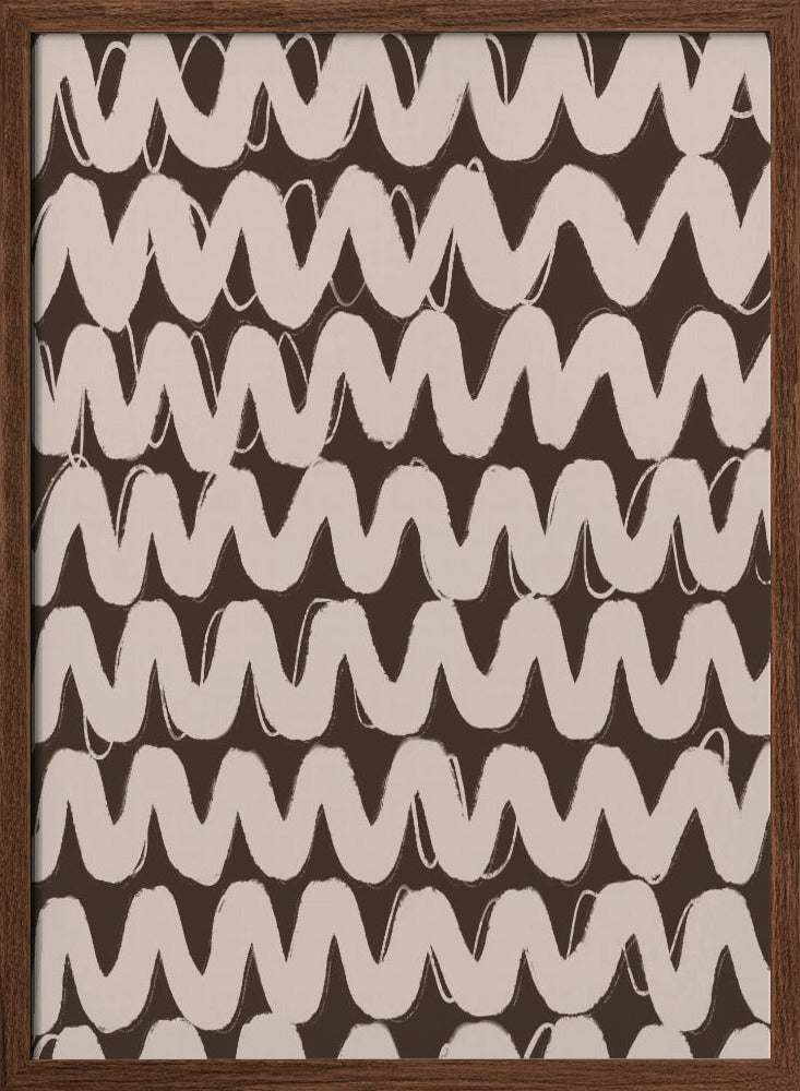 Big Beige ZigZag Pattern Poster