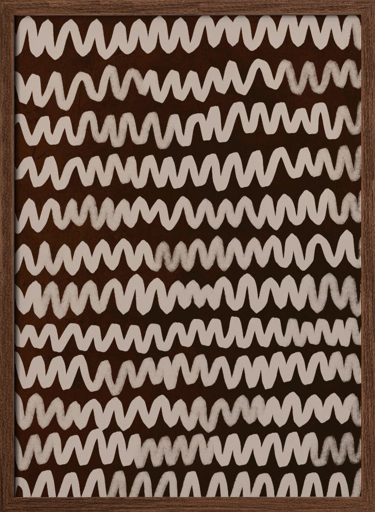 Beige ZigZag on Rusty Color Pattern Poster