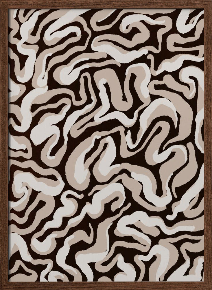 White Beige Pattern Poster