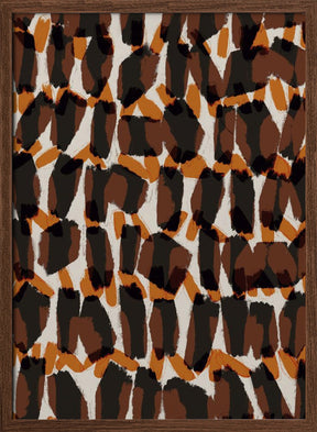 Brown Orange Brush Strokes Poster