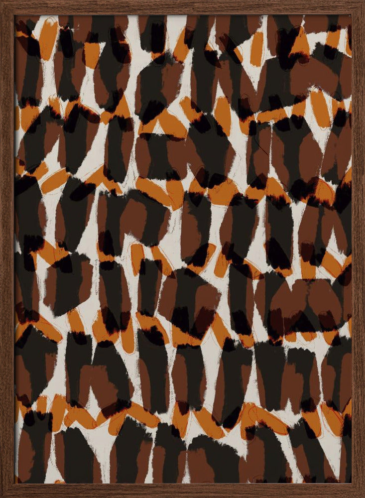 Brown Orange Brush Strokes Poster