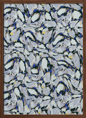 Blue Ice Flowers Pattern Poster