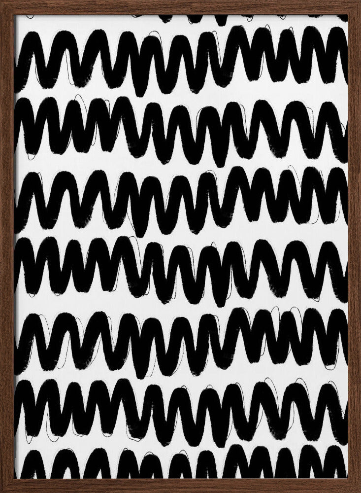 Black Zig Zag Pattern Poster