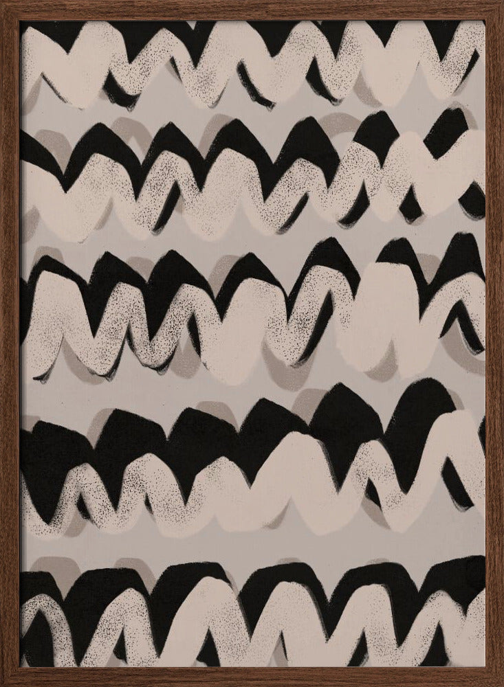 Sprayed Beige Waves Pattern Poster