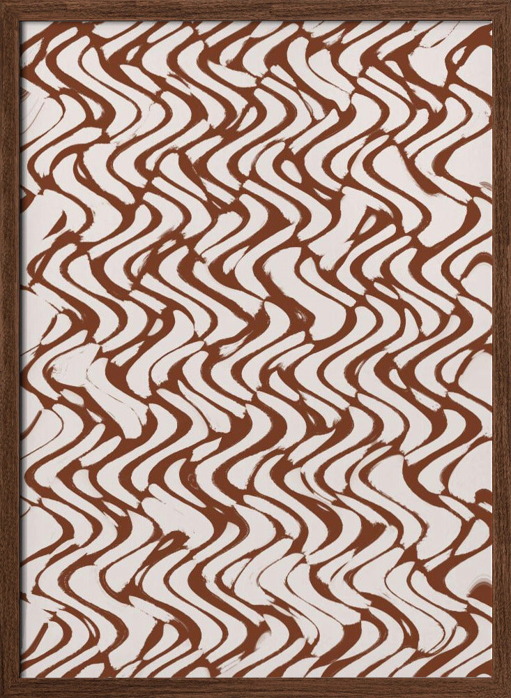 Beige Wavey Zig Zag Pattern Poster