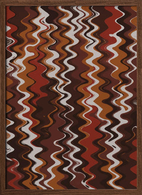 Red Earthy Waves Pattern Poster