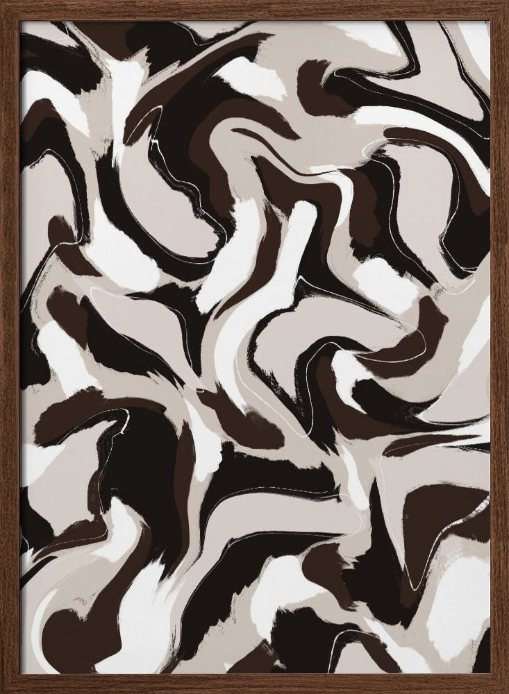 White Beige Brown Pattern Poster