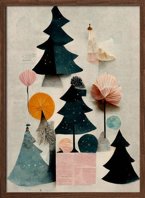 Cute Pine Tree Composition Poster