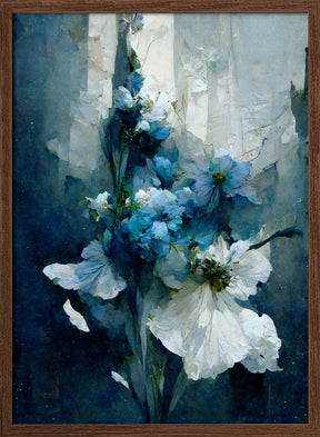 Blue Flower Bouquet Poster