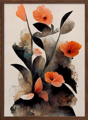 Coral Flowers Poster