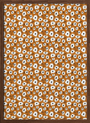 Cute Flowers on Ochre Background Poster