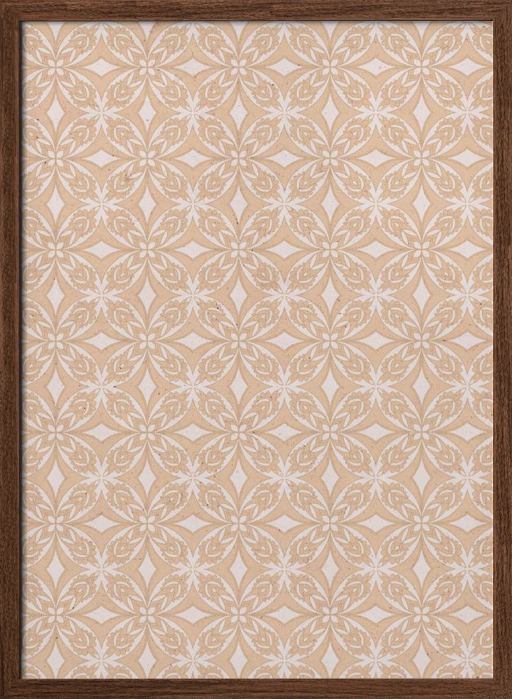 Geometric Beige Tile Pattern Poster