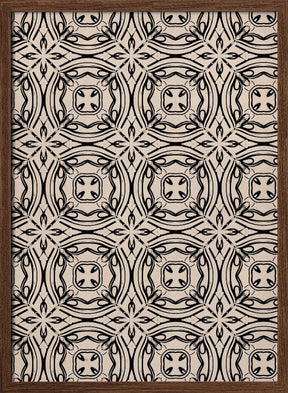 Beige and Black Tile Pattern Poster