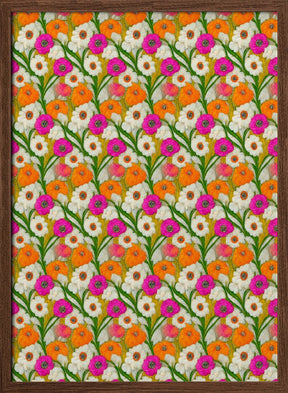 Stitched Flowers Pattern Poster