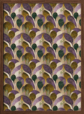 Purple Leafs Pattern Poster