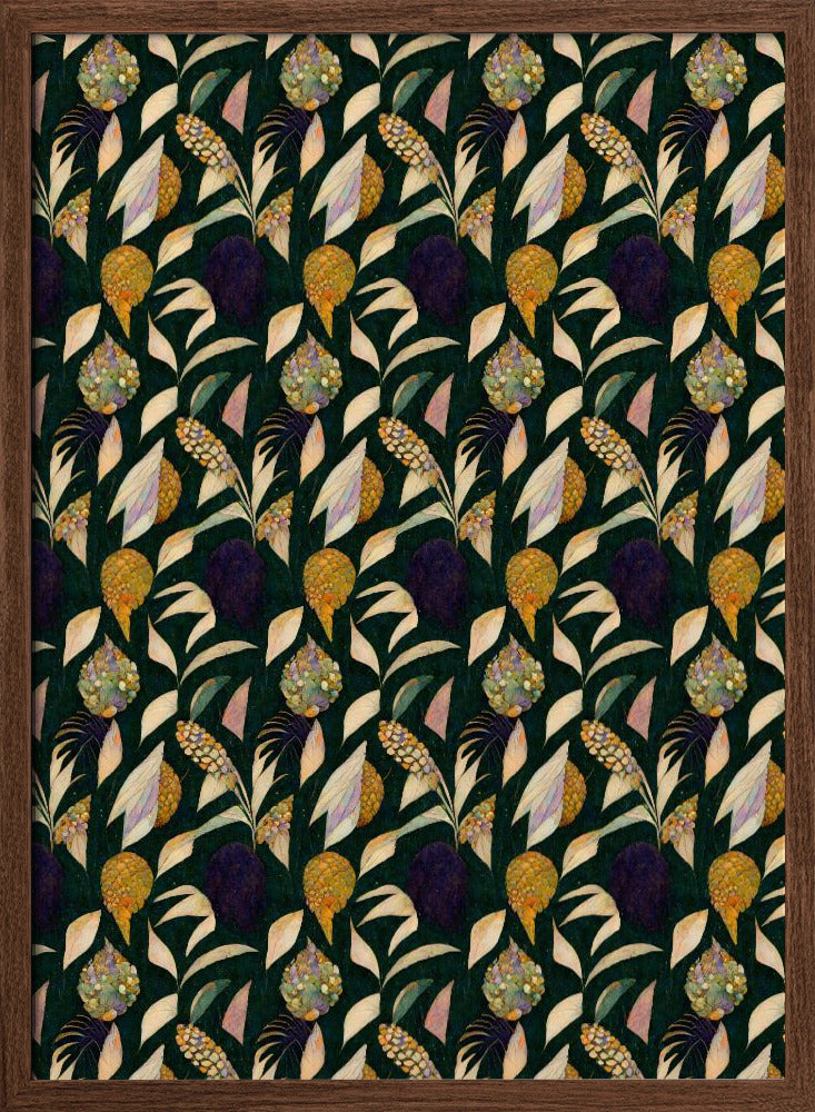 Leafs And Corn Pattern Poster