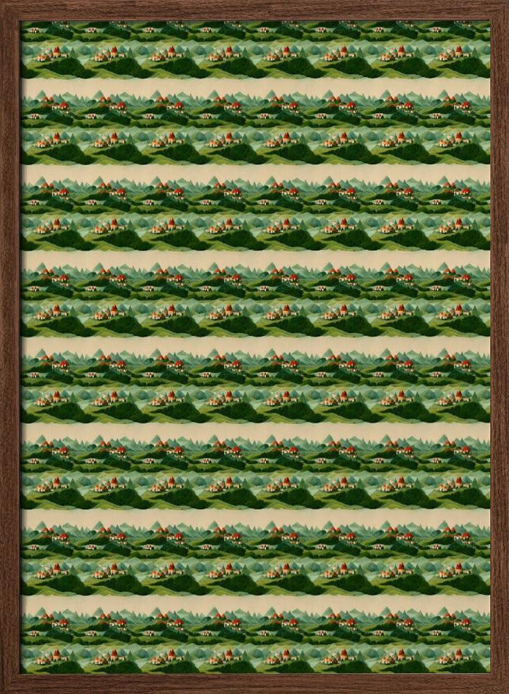 Cute Village Pattern Poster