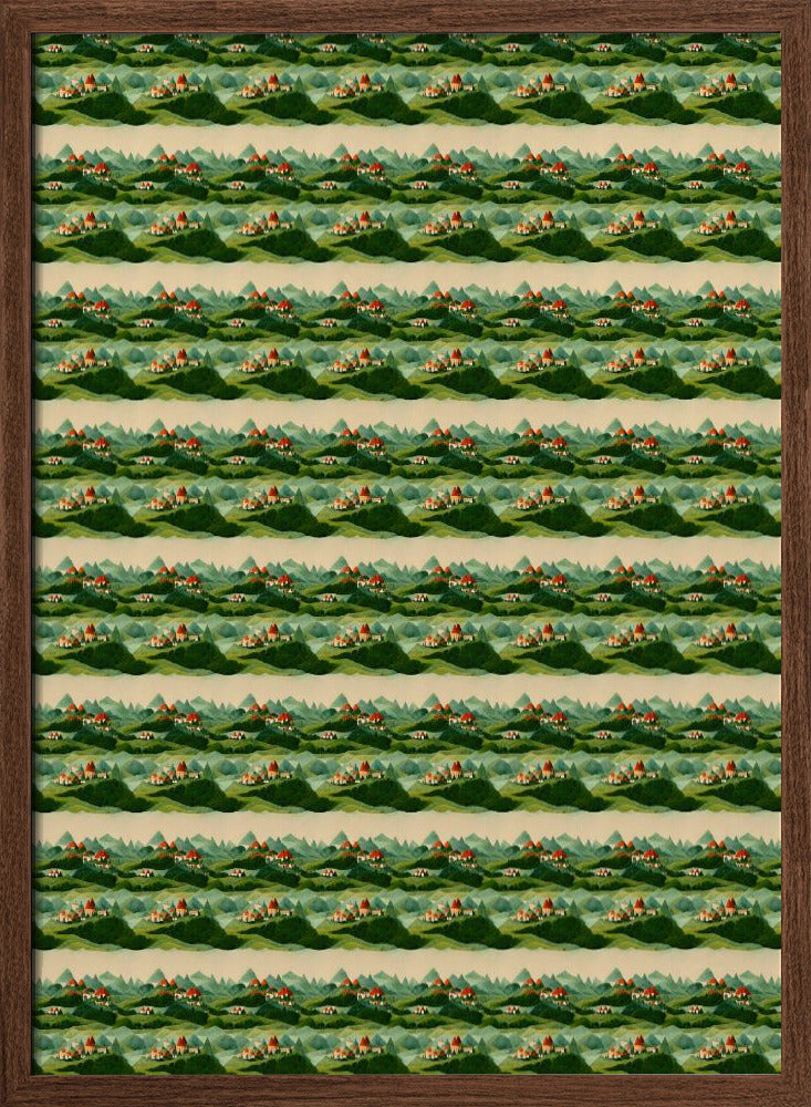 Cute Village Pattern Poster