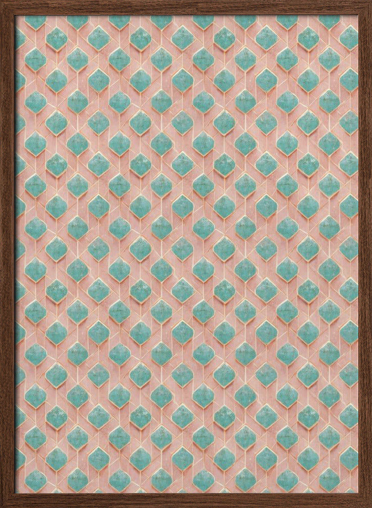 Turquoise Rhombus Pattern Poster