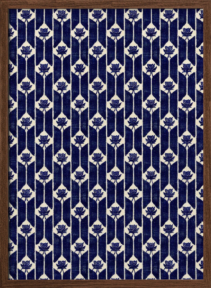 Stitches Blue Pattern Poster