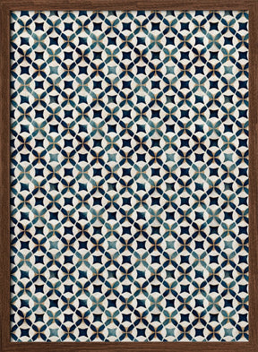 Vintage Blue Beige Pattern Poster