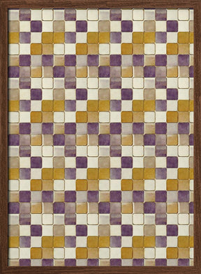 Purple and Ochre Tile Pattern Poster