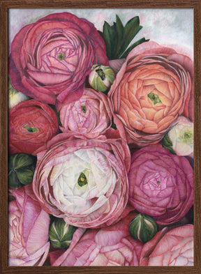 Arleth ranunculus bouquet in warm pink Poster