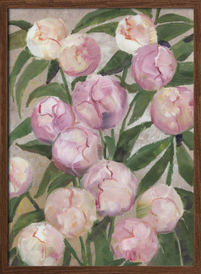 Valenty painterly peonies Poster