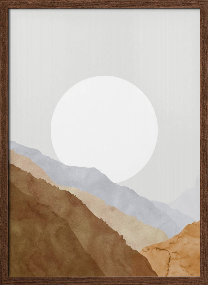 Boho moon and mountains Poster