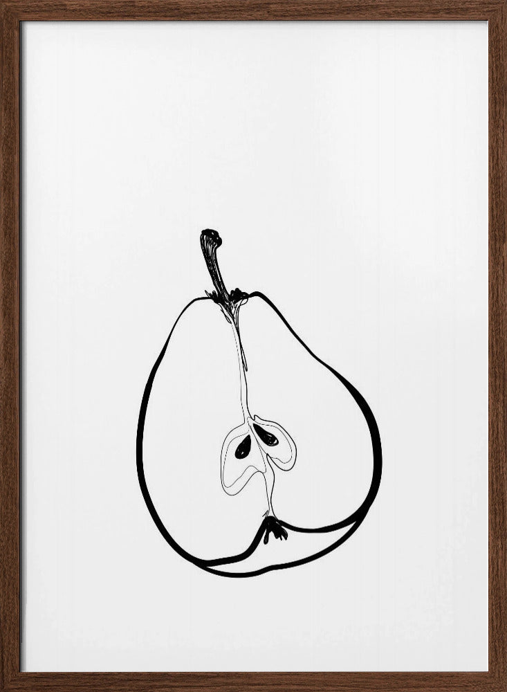 Line art half pear Poster